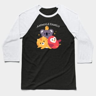 Meow Animals Family Baseball T-Shirt